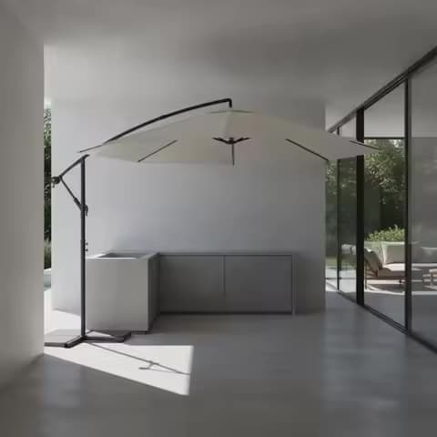 Parasol cantilever 3,5 m beige sable – structure aluminium