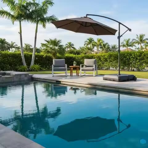 Base de parasol cantilever avec roues – jardin et piscine