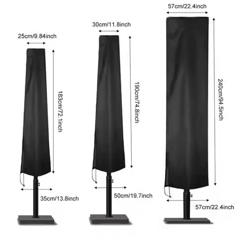 Housse universelle de parasol cantilever – Oxford, 6 tailles